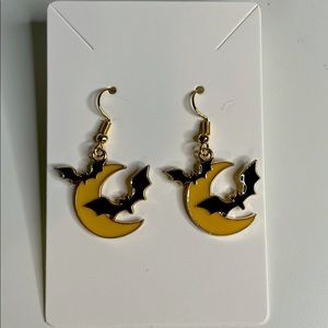 Spooky bats and moon earrings